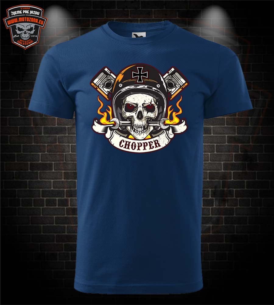 Motorkárske tričko Chopper Skull