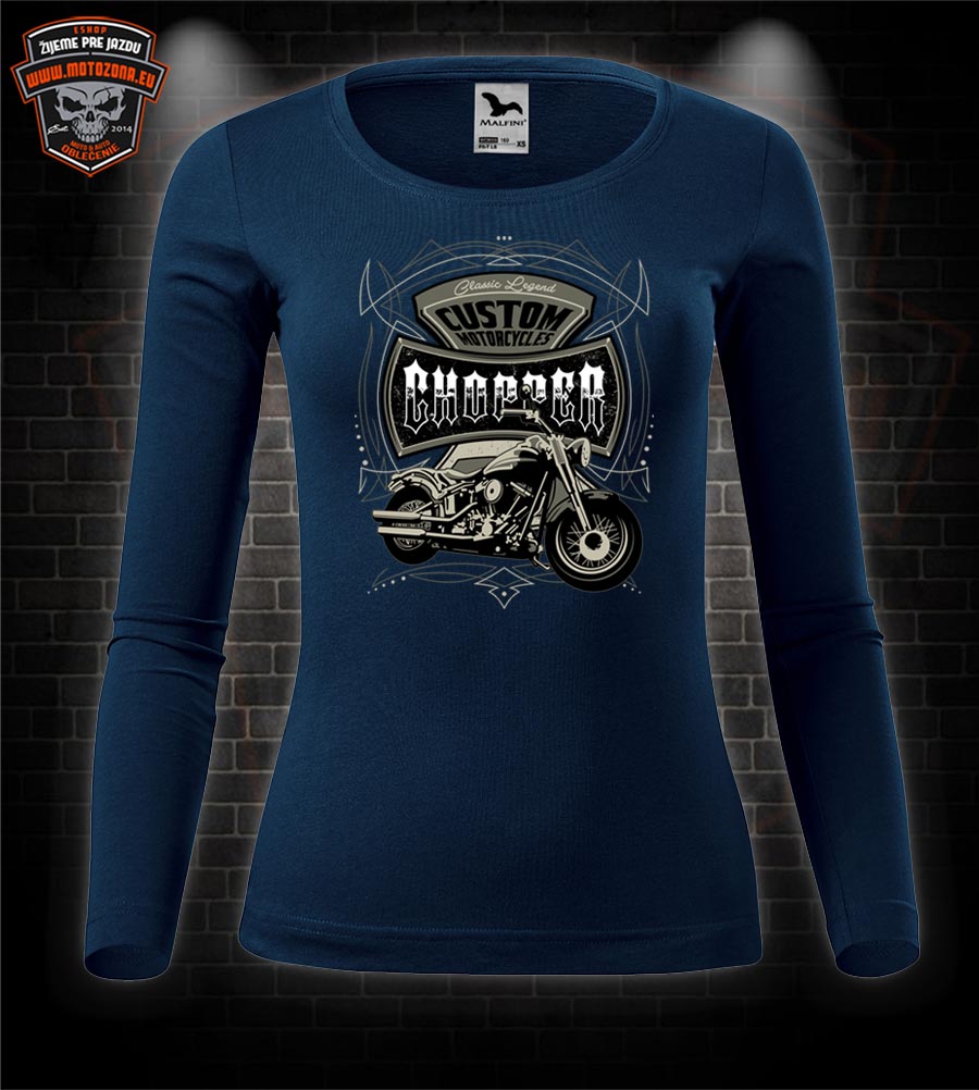 Dámske moto tričko s dlhým rukávom Custom Chopper