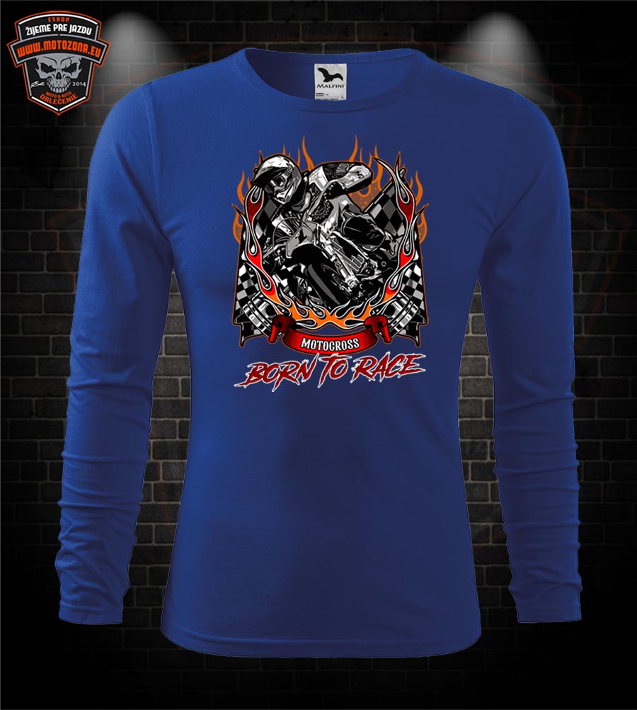 Mototričko s dlhým rukávom Motocross - Born to Race