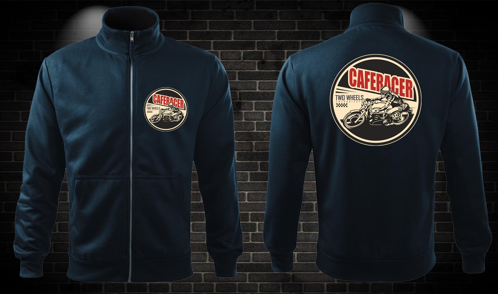 Zipsová moto mikina Caferacer