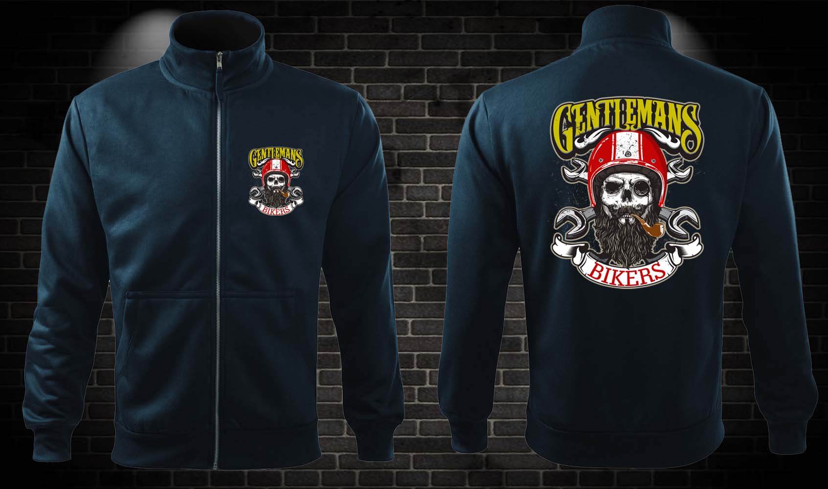 Moto mikina Gentlemans Bikers na zips