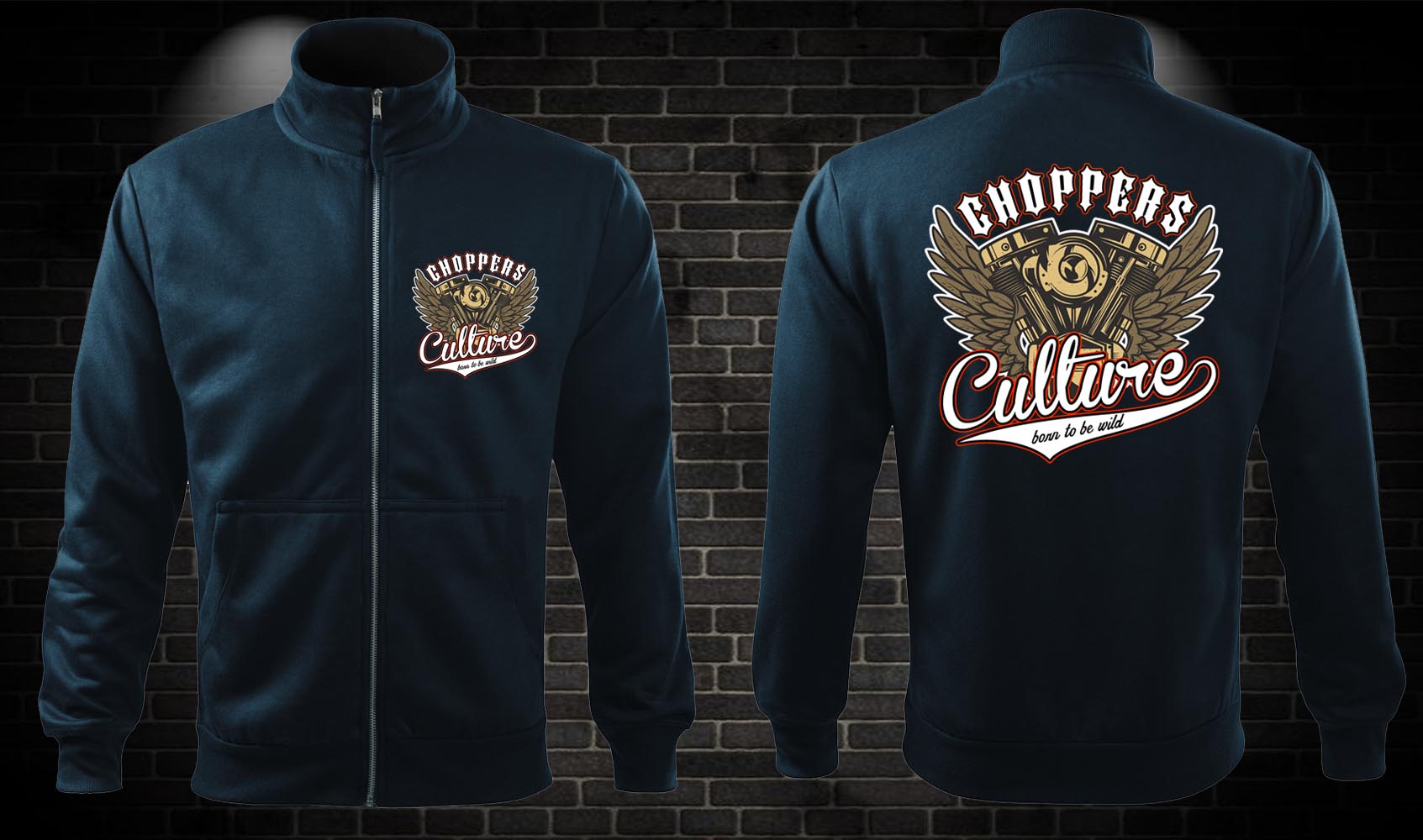 Zipsová moto mikina Choppers Culture