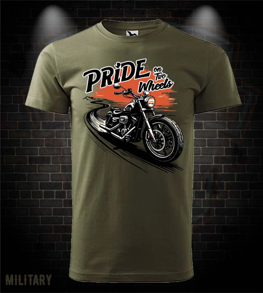 Motorkárske tričko Pride on two wheels