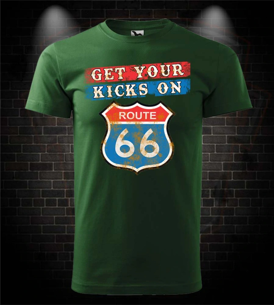 Motorkárske tričko Get Your Kicks on Route 66