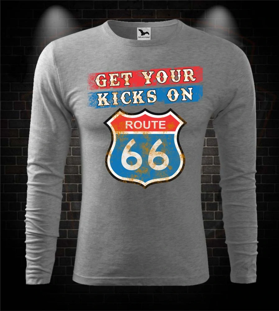 Mototričko s dlhým rukávom Get your kicks on Route 66