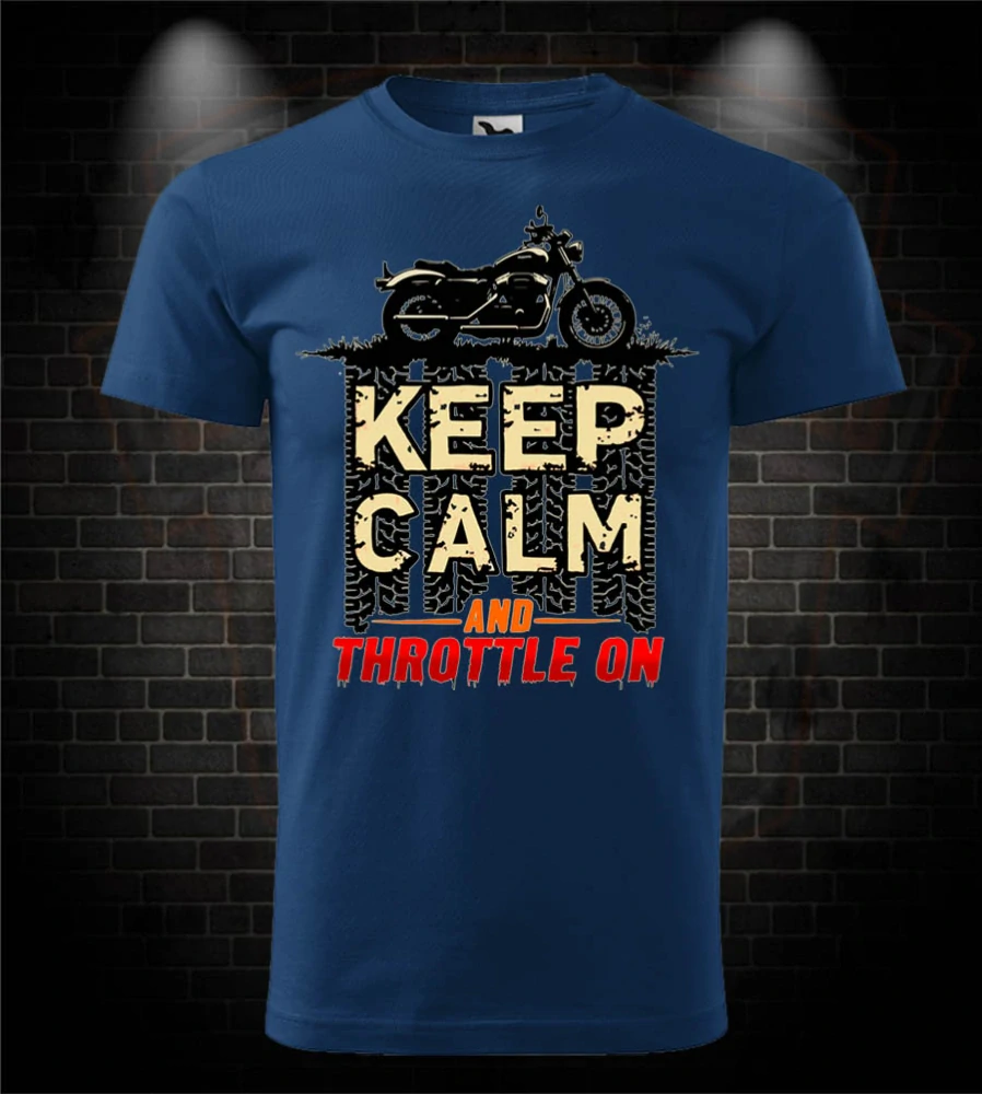 Motorkárske tričko Keep Calm and throttle on