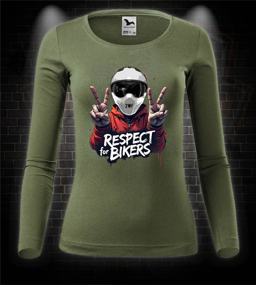 Dámske moto tričko s dlhým rukávom Respect for Bikers
