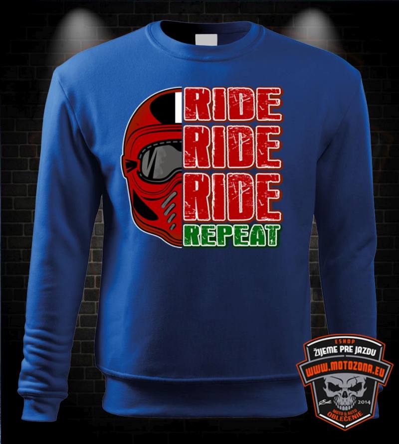 Moto mikina Ride Ride Repeat