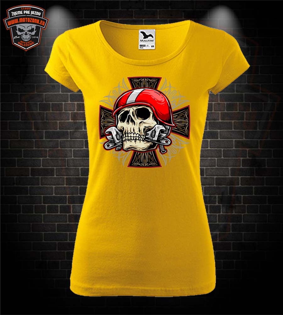 Dámske moto tričko Skull mechanic