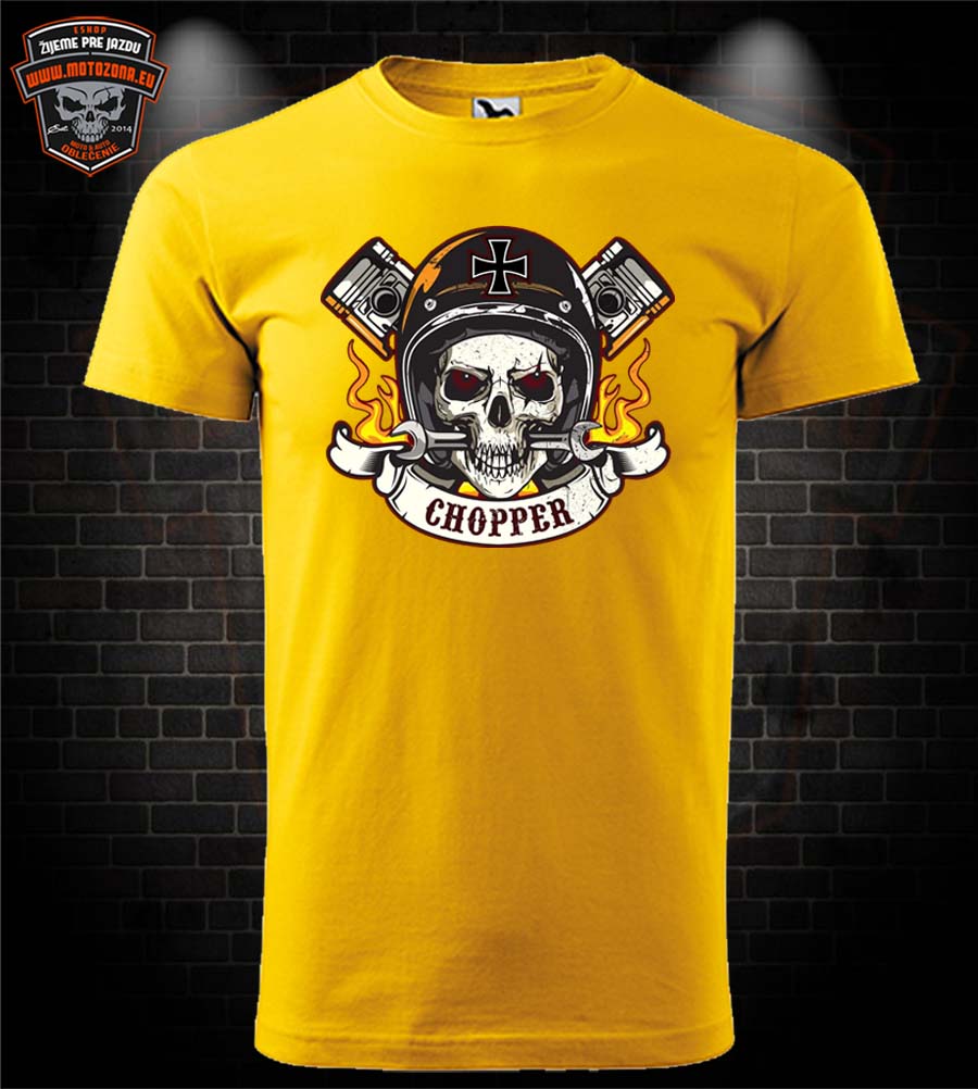 Motorkárske tričko Chopper Skull