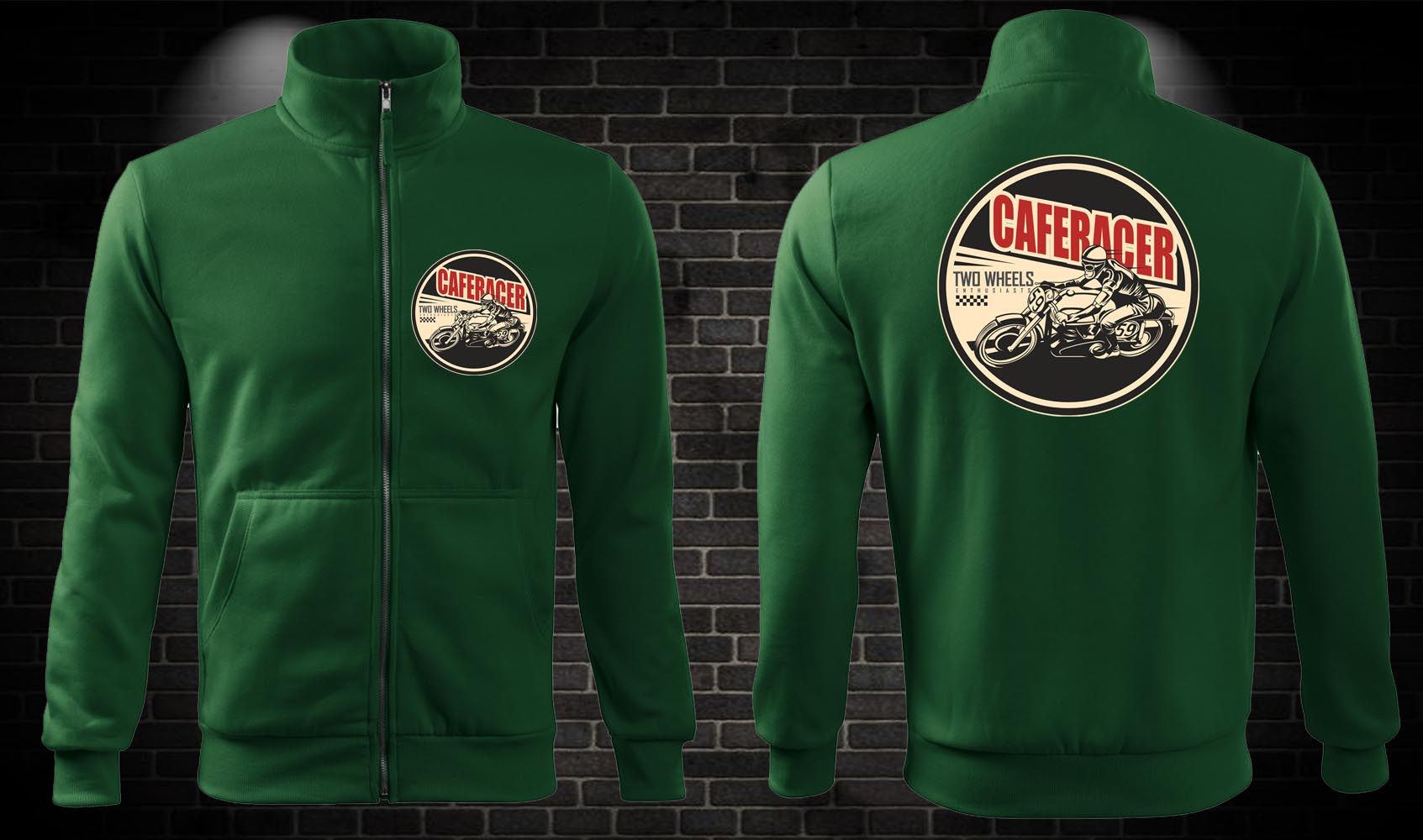 Zipsová moto mikina Caferacer