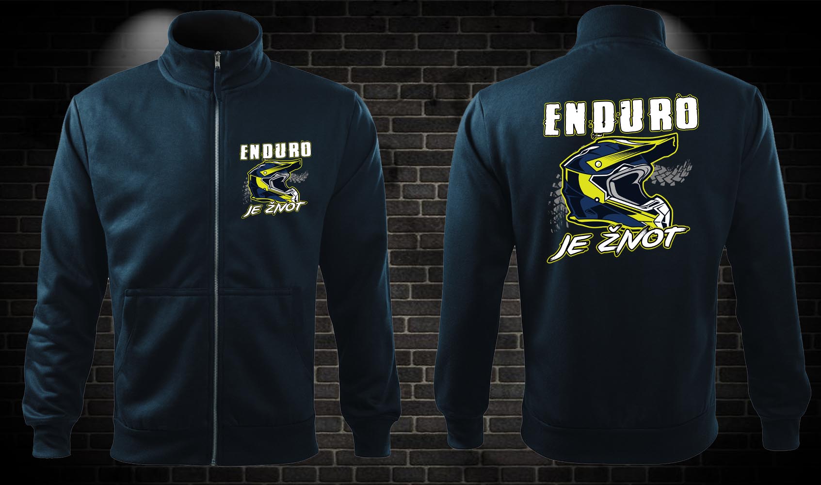 Zipsová moto mikina Enduro je život