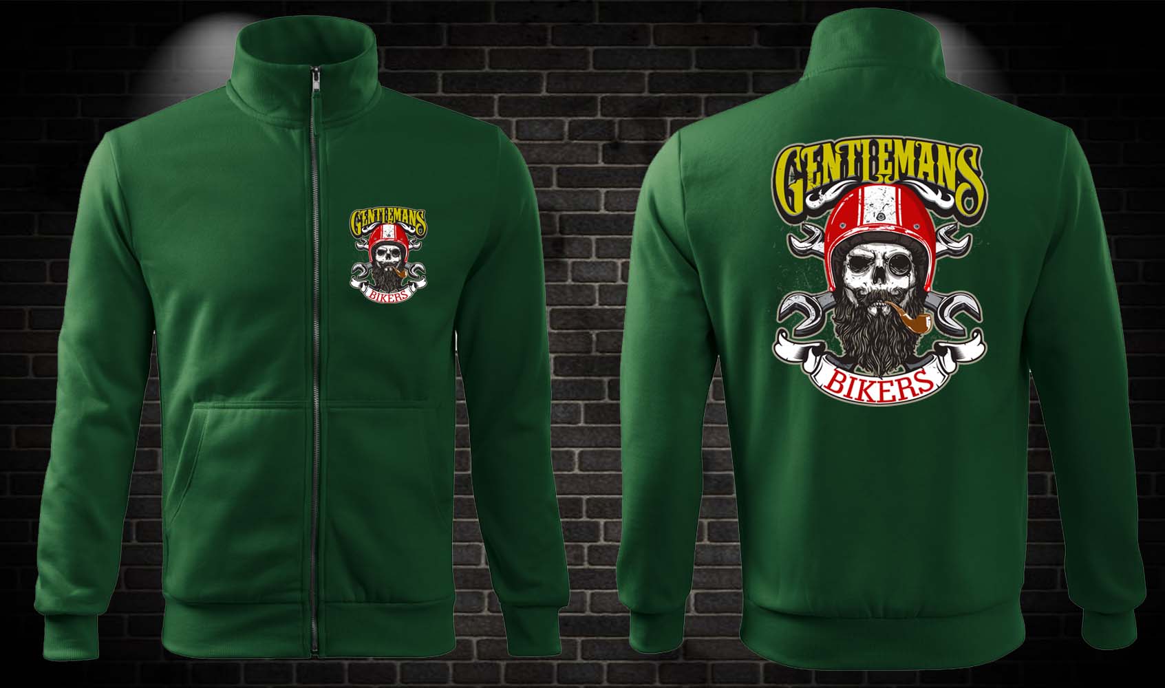 Moto mikina Gentlemans Bikers na zips