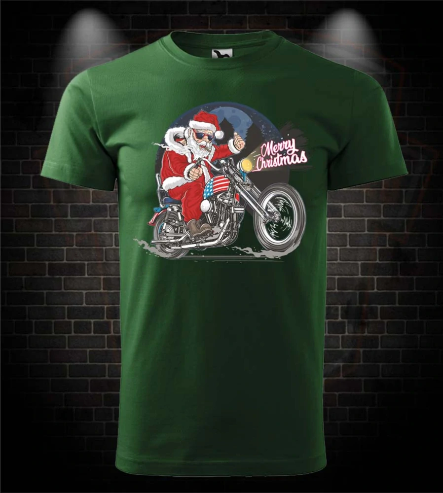 Motorkárske Vianočné tričko Merry Christmas