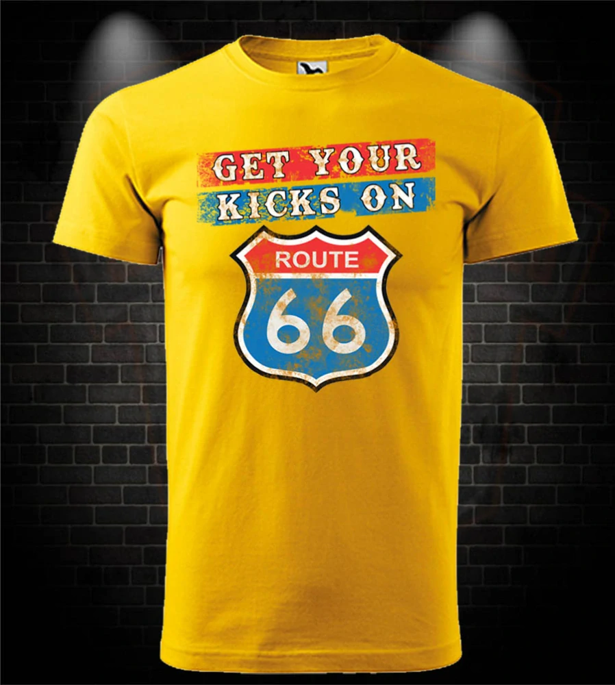 Motorkárske tričko Get Your Kicks on Route 66