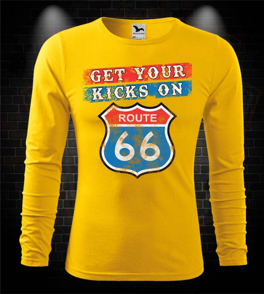 Mototričko s dlhým rukávom Get your kicks on Route 66