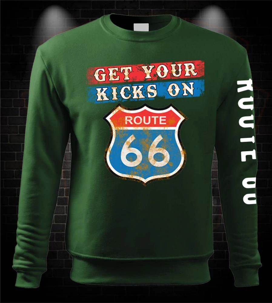 Mikina pre motorkára Get your kicks on Route 66