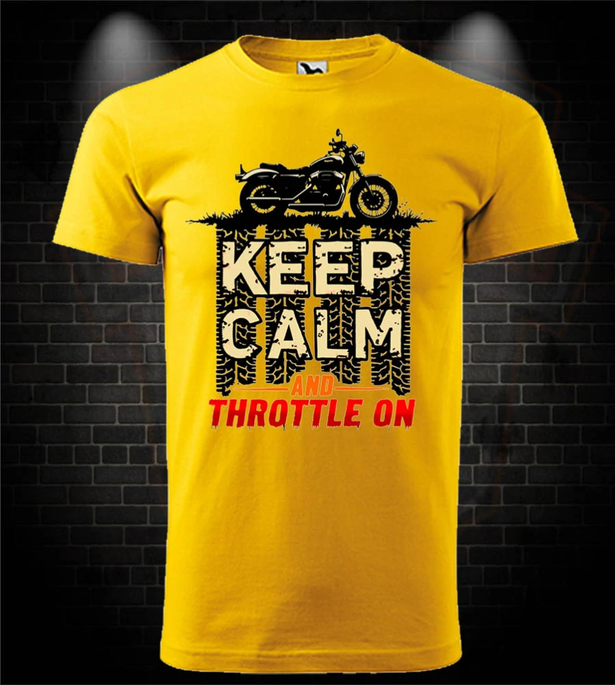 Motorkárske tričko Keep Calm and throttle on
