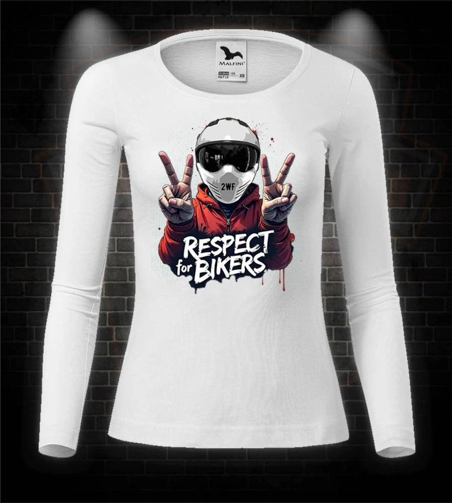 Dámske moto tričko s dlhým rukávom Respect for Bikers