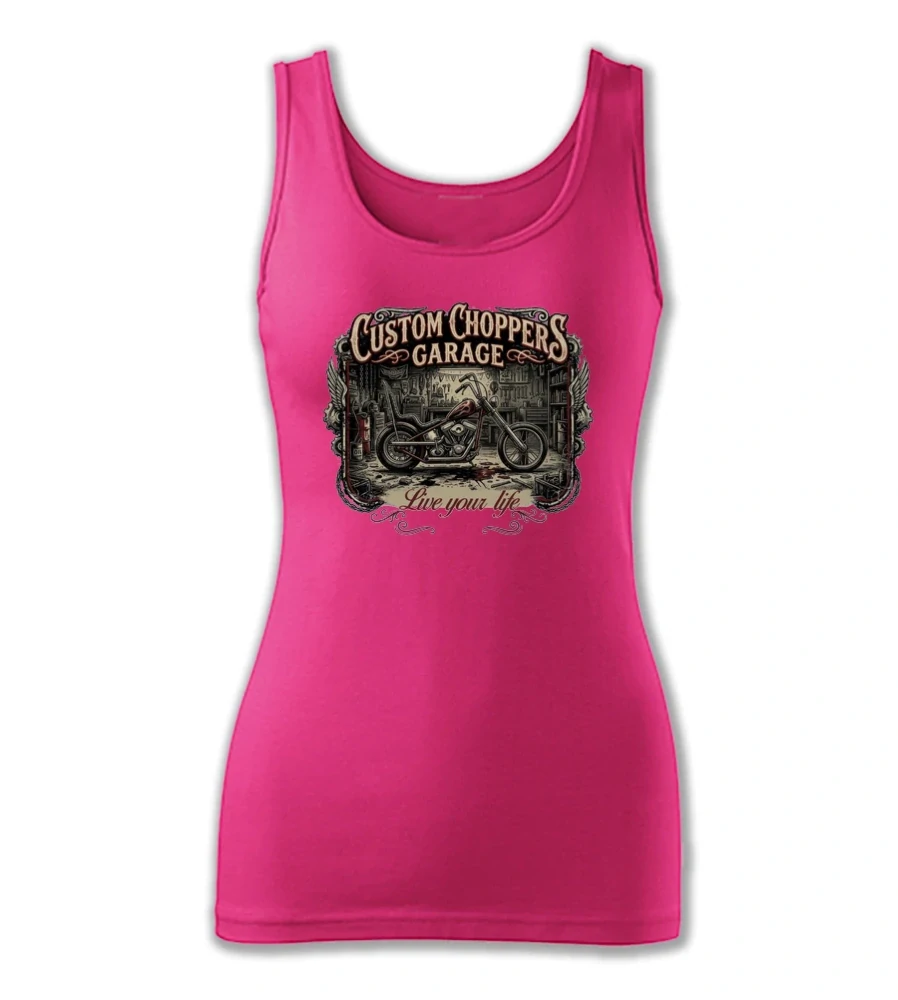 Dámske motorkárske tielko "Custom Choppers Garage"