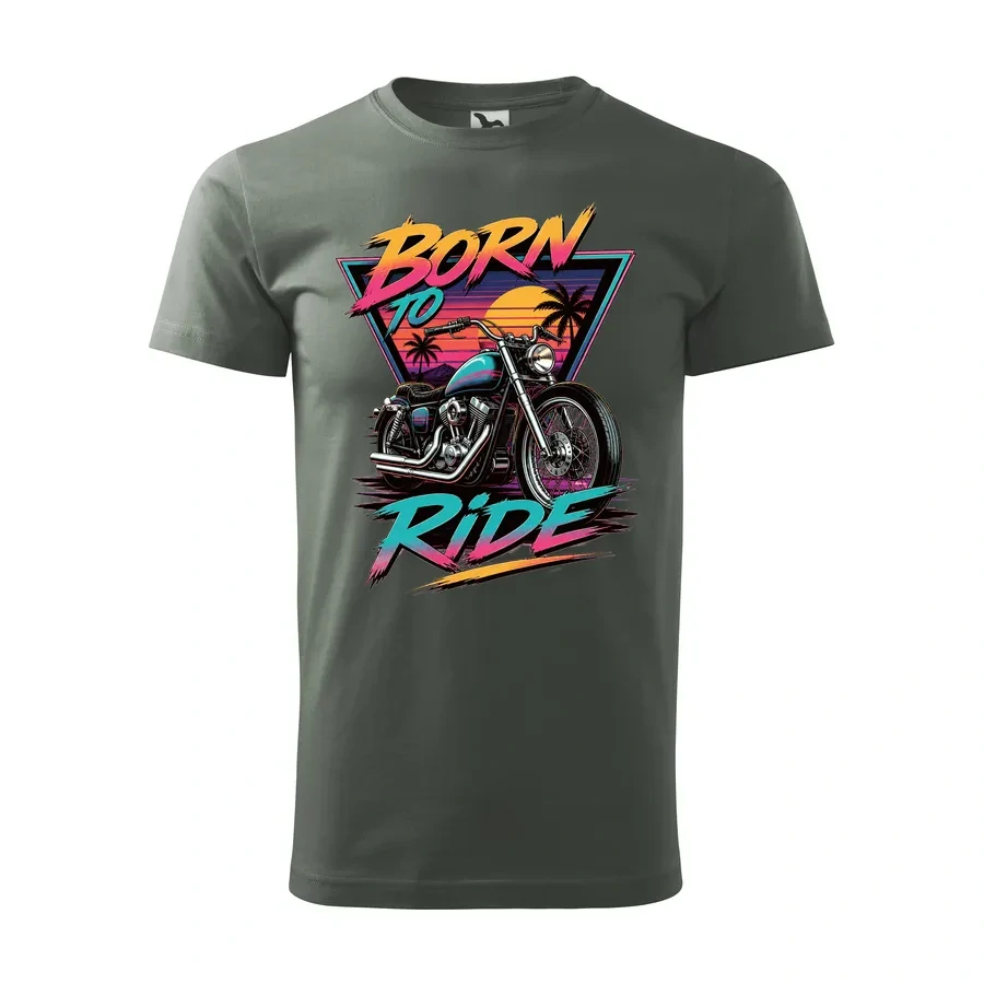 Motorkárske tričko Born to Ride - Retro | Atmosféra osemdesiatych rokov