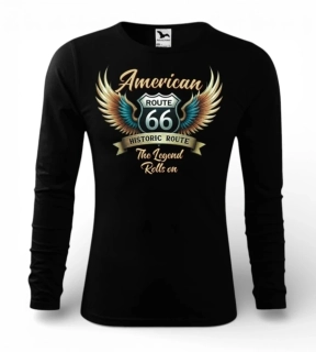 Pánske Tričko s Dlhým Rukávom "American Route 66"