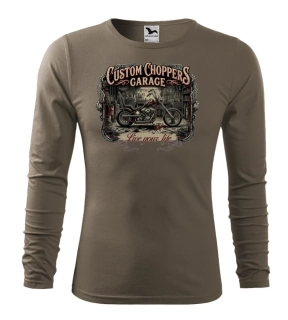 Motorkárske tričko Custom Choppers Garage dlhý rukáv