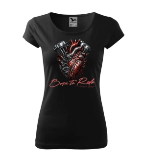 Dámske motorkárske tričko Born to Ride - Heart – motor v srdci