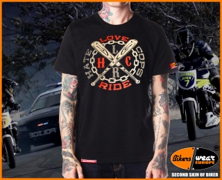 Motorkárske tričko Love Ride Hate Cops