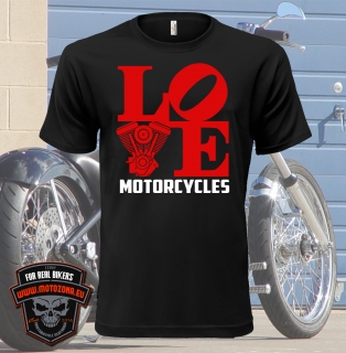 Motorkárske tričko Love Motorcycles